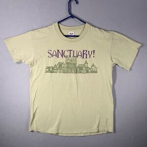 Vintage Walt Disney Sanctuary Hunchback Notre Dame Movie Cast Crew USA Shirt XL